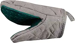 Luva de forno curta lavável antiderrapante, resistente ao calor, multiuso, para utensílios de cozinha, churrasco e confeitaria, Verde