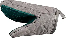 Luva de forno curta lavável antiderrapante, resistente ao calor, multiuso, para utensílios de cozinha, churrasco e confeitaria, Verde