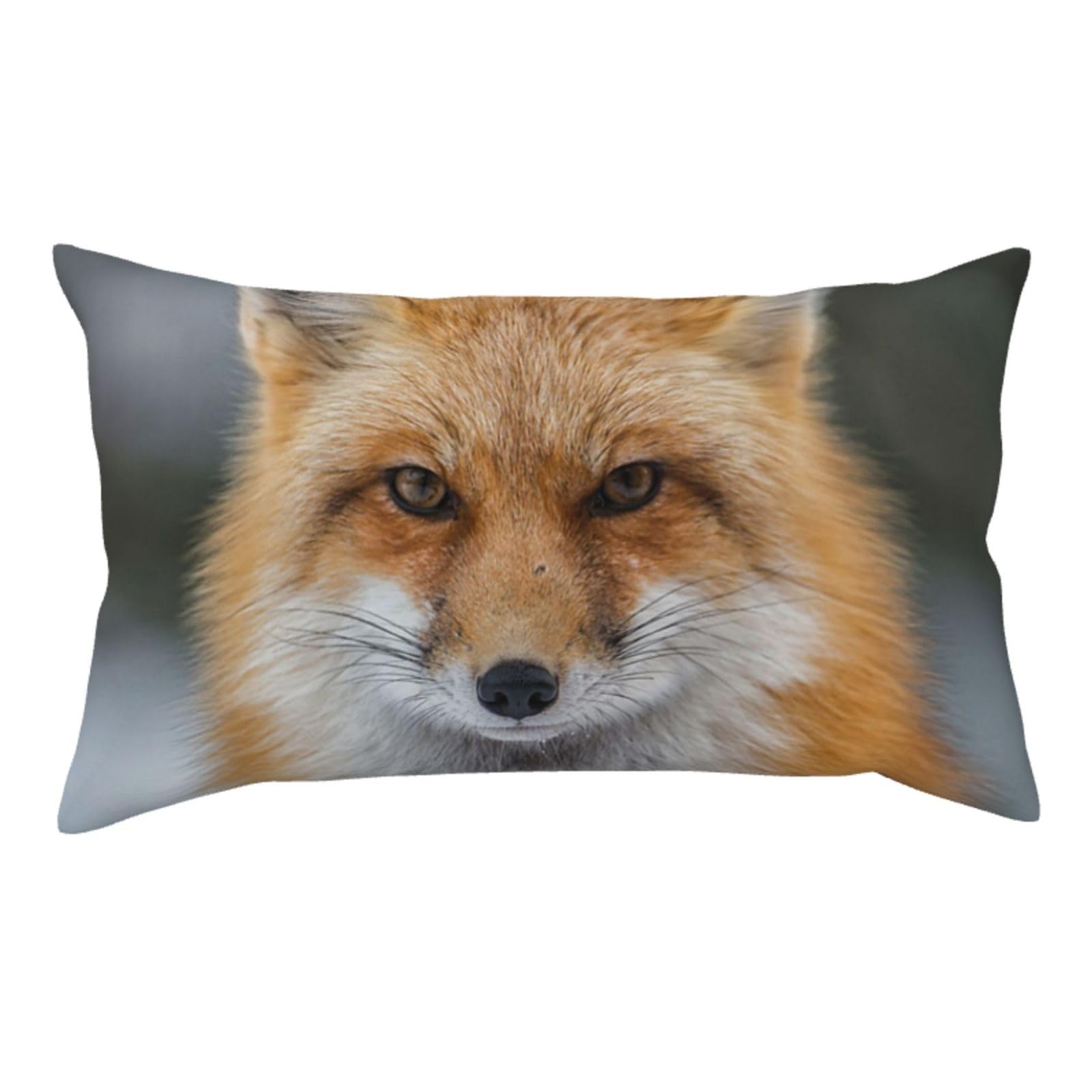 WSHFFILO fox printed Pillow Case 20x36in Corduroy Throw Pillow Cover