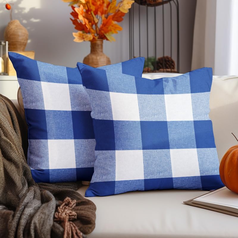 Encasa Homes Cushion Covers 2 pcs set (40 x 40 cm) - Franca Beige Stripes - Decorative Large Square Colourful Washable Eco - Cotton, Throw Pillow Cases for Living Room, Sofa, Bedroom, Home & Hotel