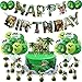 44 Stück Dinosaurier Geburstagdeko Kit, Dino Luftballons Geburtstag, Dinosaurier Geburtstagsbanner,Dinosaurier Cupcake Topper,Kindergeburtstag Deko Dino