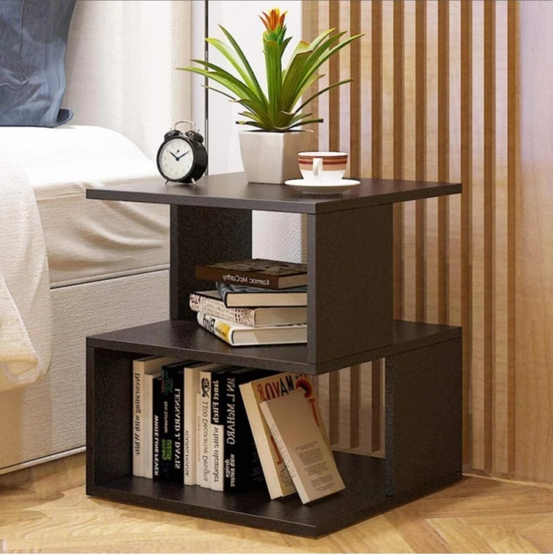 Live Decor Bedside Table | Stylish Side Table | Wooden Zig zag Shape Table for Living Room Side Table | (Color - Brown)- (B0D4KBRH3X) Amazon Price History, Amazon Price Tracker