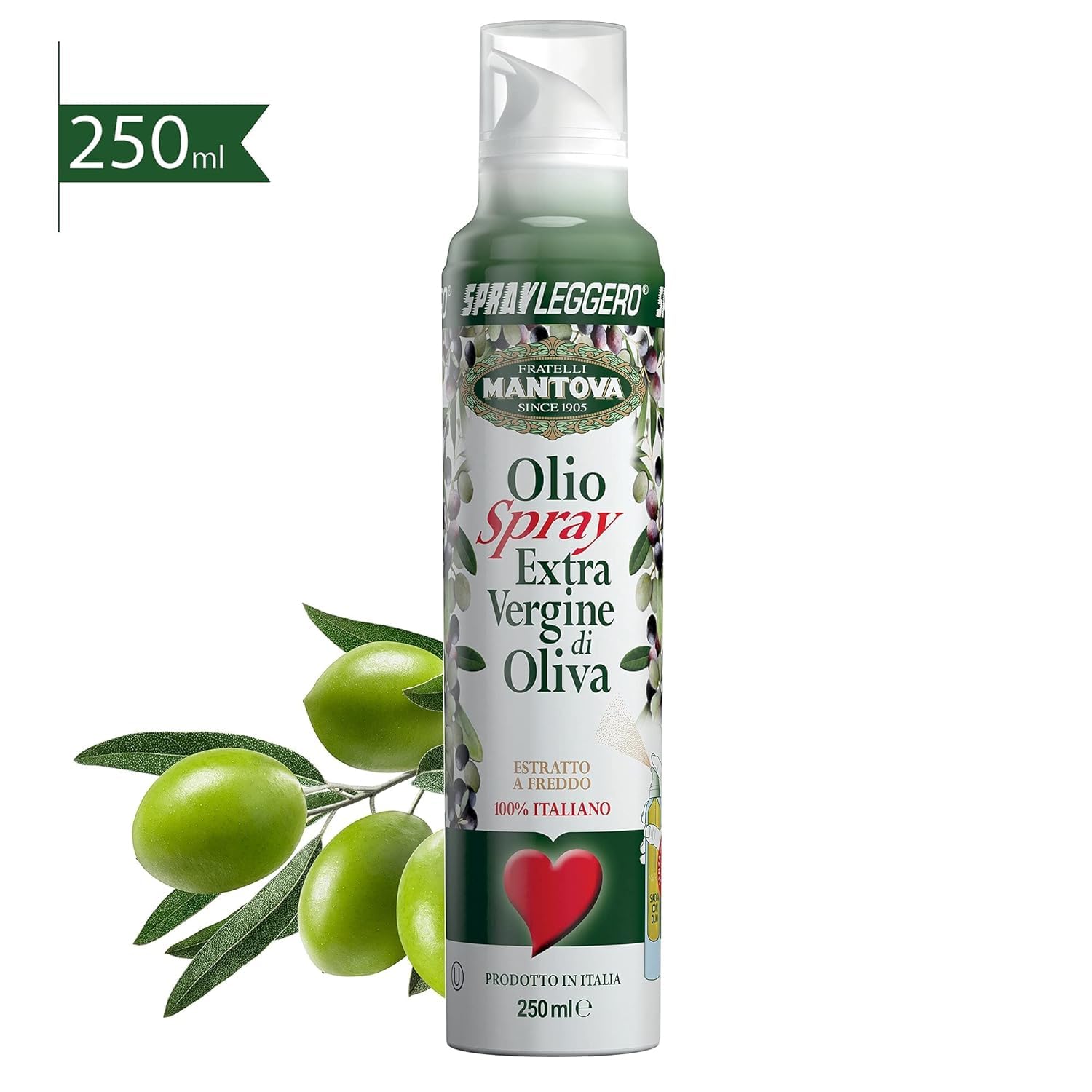 SPRAYLEGGERO SET (5x250 ml): Natives Olivenöl Extra mit Knoblauch, Zitrone, Chili, Schwarzem Trüffel + Italian Gourmet polpa 400g