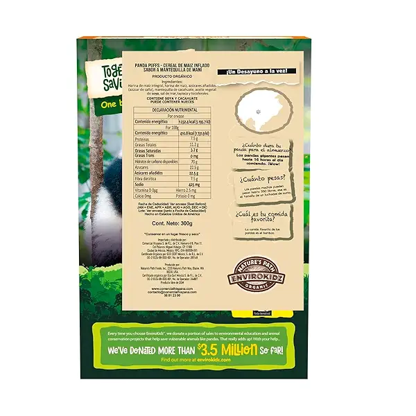 EnviroKidz Peanut Butter Panda Puffs Organic Cereal, 10.6 oz 2
