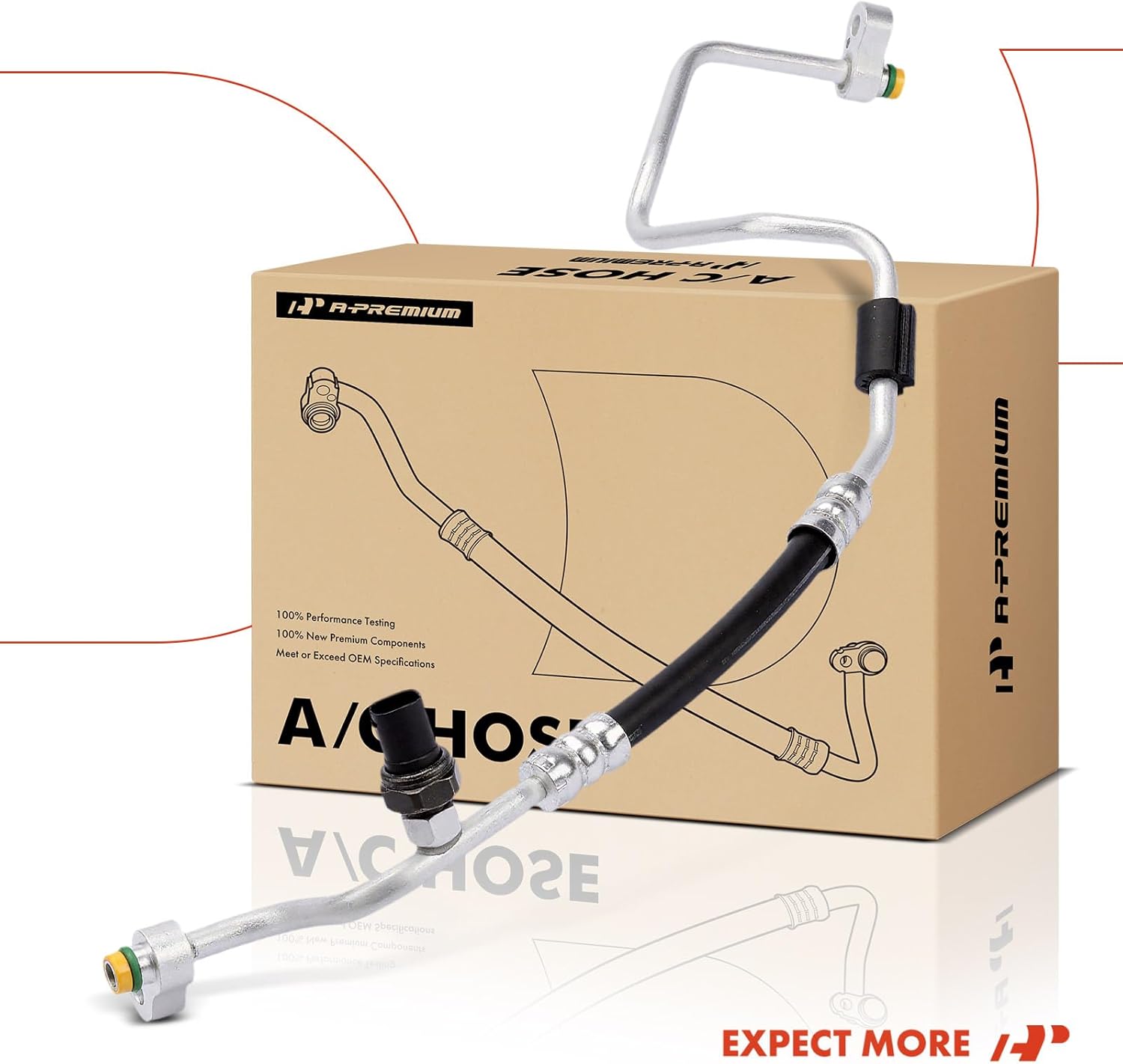 A-Premium A/C Suction Hose Assembly Compatible with BMW F15 Series X5 2016-2018 2.0L 3.0L, X5 2014-2015 3.0L, F16 Series X6 2014-2019 3.0L, Compressor to Evap