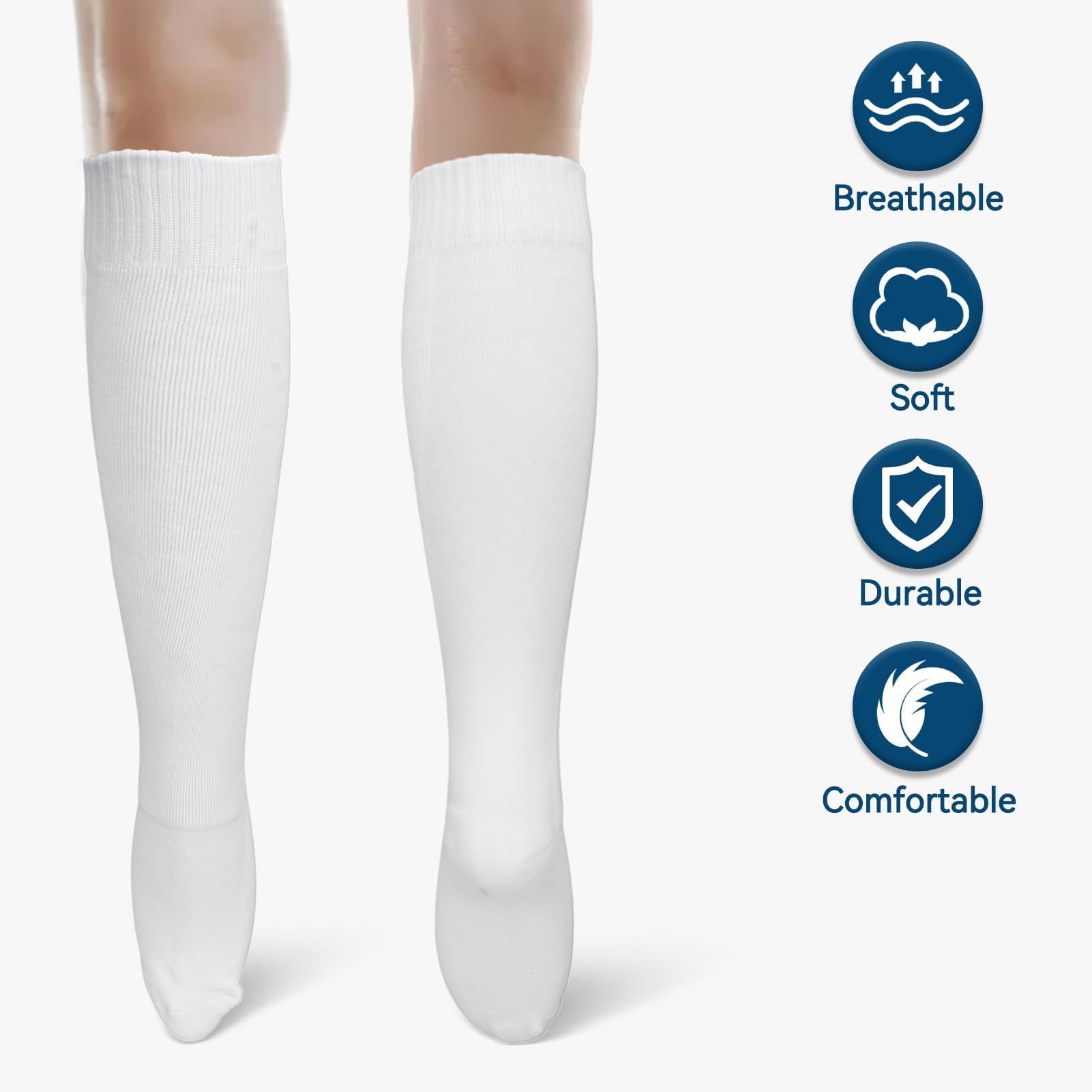 Chaussettes D'escrime pour épée, Sabre et Feuille Coton épaissi Unisexe Bas de Protection Clôture Genou Chaussettes Hautes bas Décontractés Sport Tube Chaussettes Blanc pour Unisexe