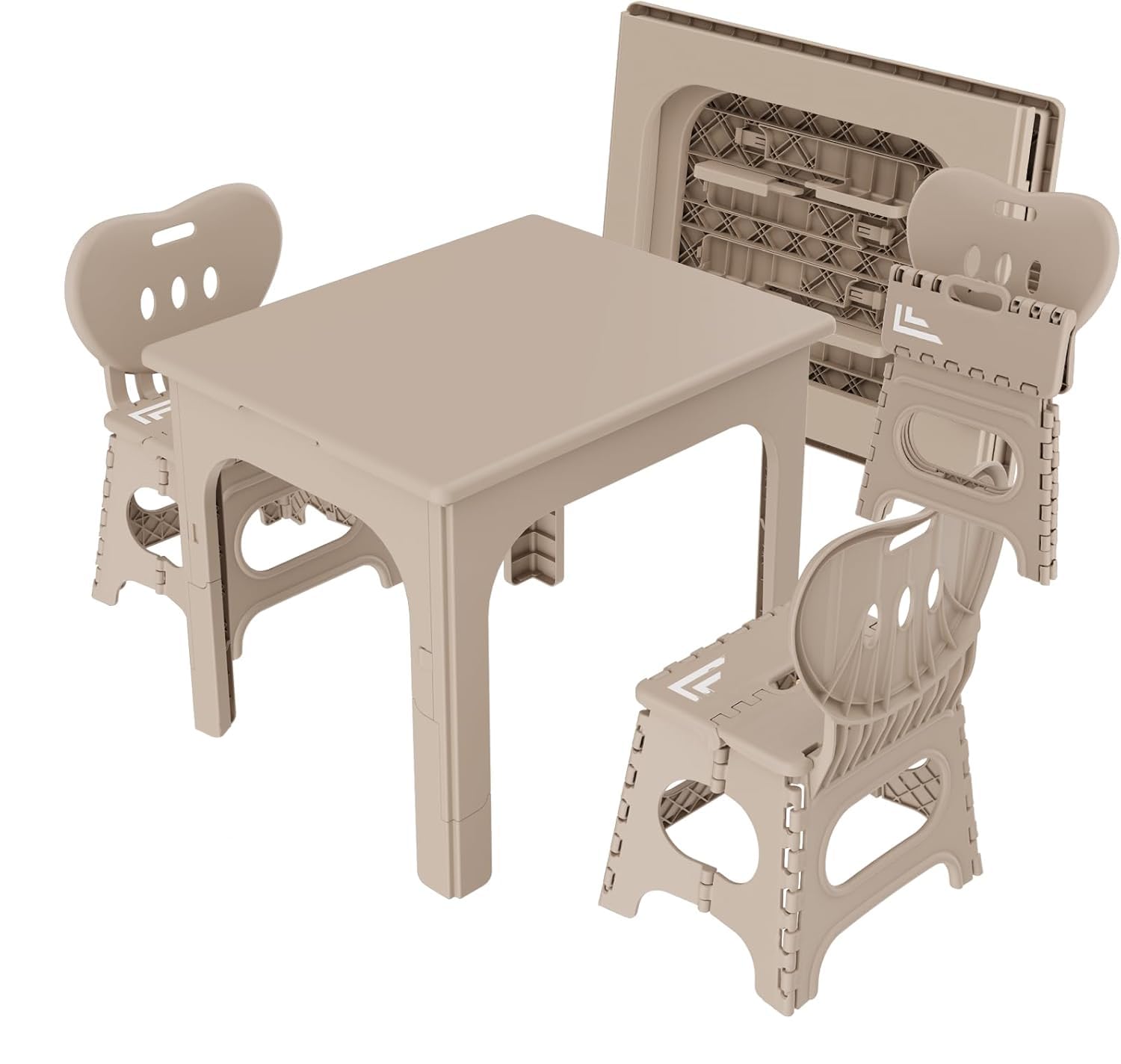 Amazon.com: UNICOO Foldable Kids Table and 2 Chairs Set, Portable