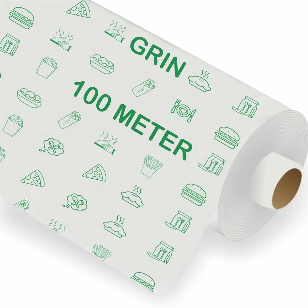 100 Meter-500 Gram Food Wrapping Paper Roll - Premium Non-Stick Butter Wrapping, Food Wrapping Paper, Re-heatable Non Stick Paper, Oven Safe Parchment Paper