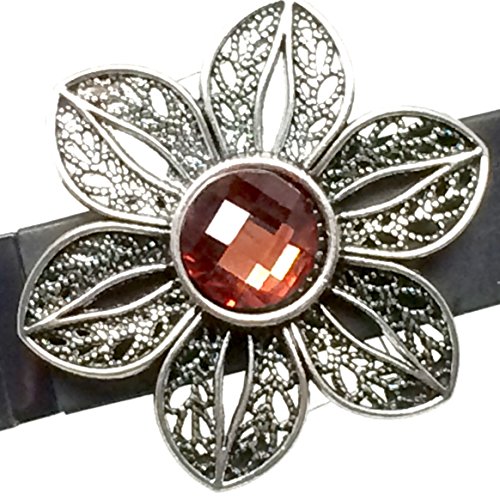 Fitband Bling Fitness Band Accessory Fleur Garnet for Fitbit Flex 2; Flex; Alta; Charge; Charge HR; Charge 2; Jawbone UP2; UP3; Move band and Garmin vivosmart