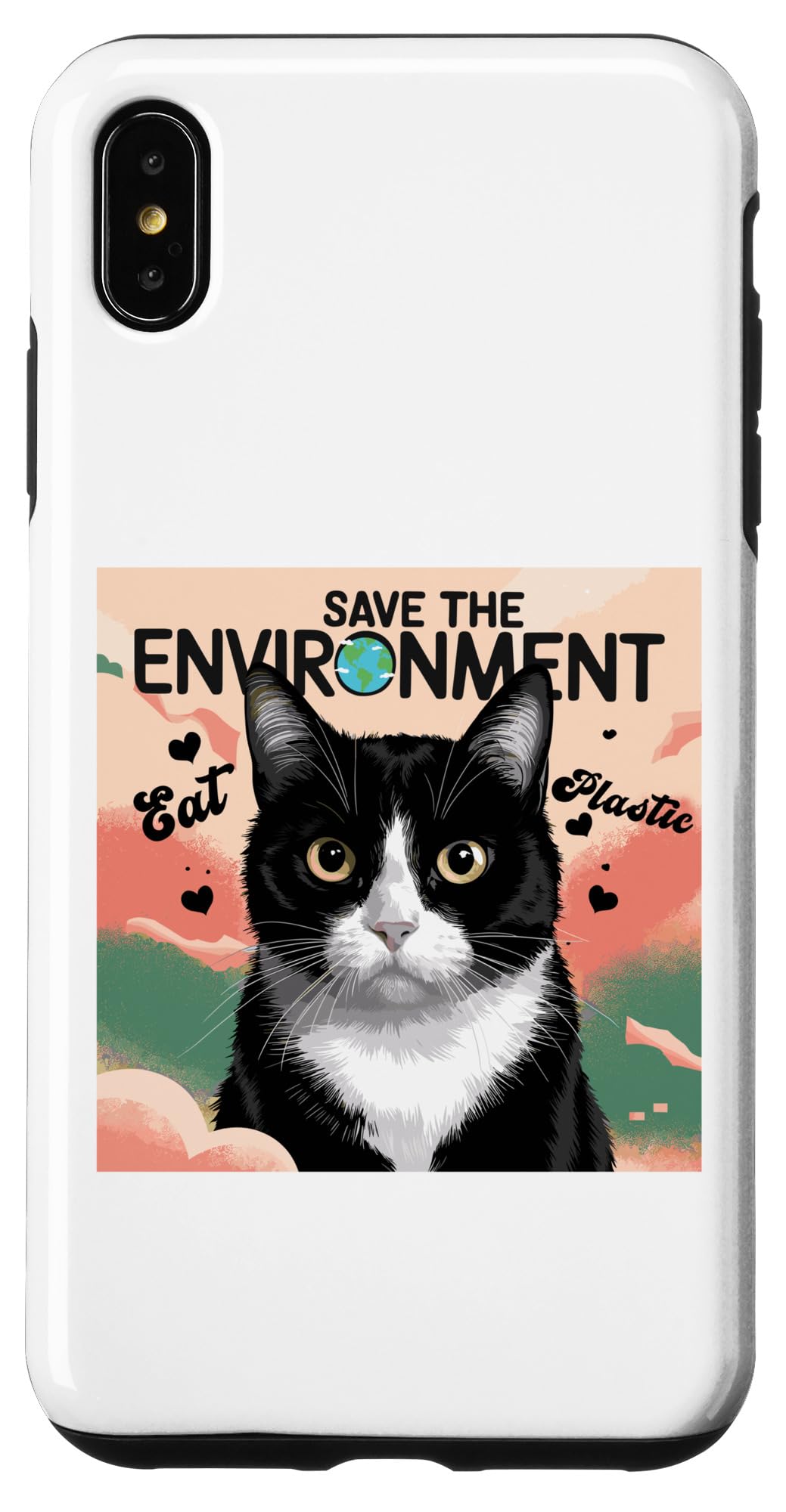 iPhone XS Max Help Save the Environment: Eat Plastic - A Cute Cat Meme Case