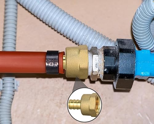 Miniatura 6 de 10 piezas PEX 12" x 12" NPT Hembra, PEX 12" x 12" NPT hembra adaptador de crimpado, latón, puerto completo para tubos PEX en trabajos de plomería