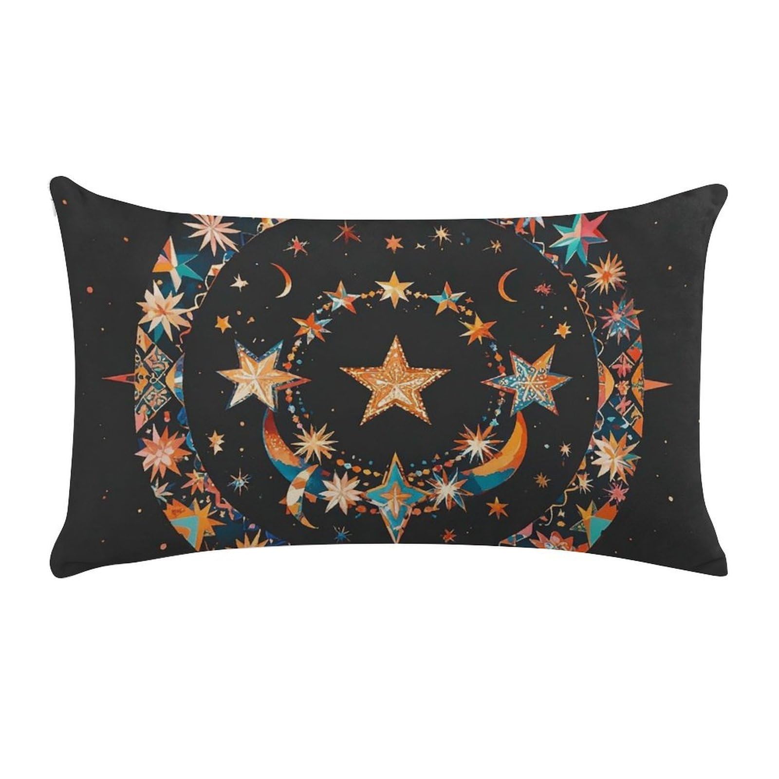 Gorgeous Stars and Moon Pillow Cases for Sofa, Super Soft Plush Pillow Cover with Zipper, Luxury Cozy Pillow Shams for All Seasons, Lightweight Pillowcases for Bedroom, 12" X 20"