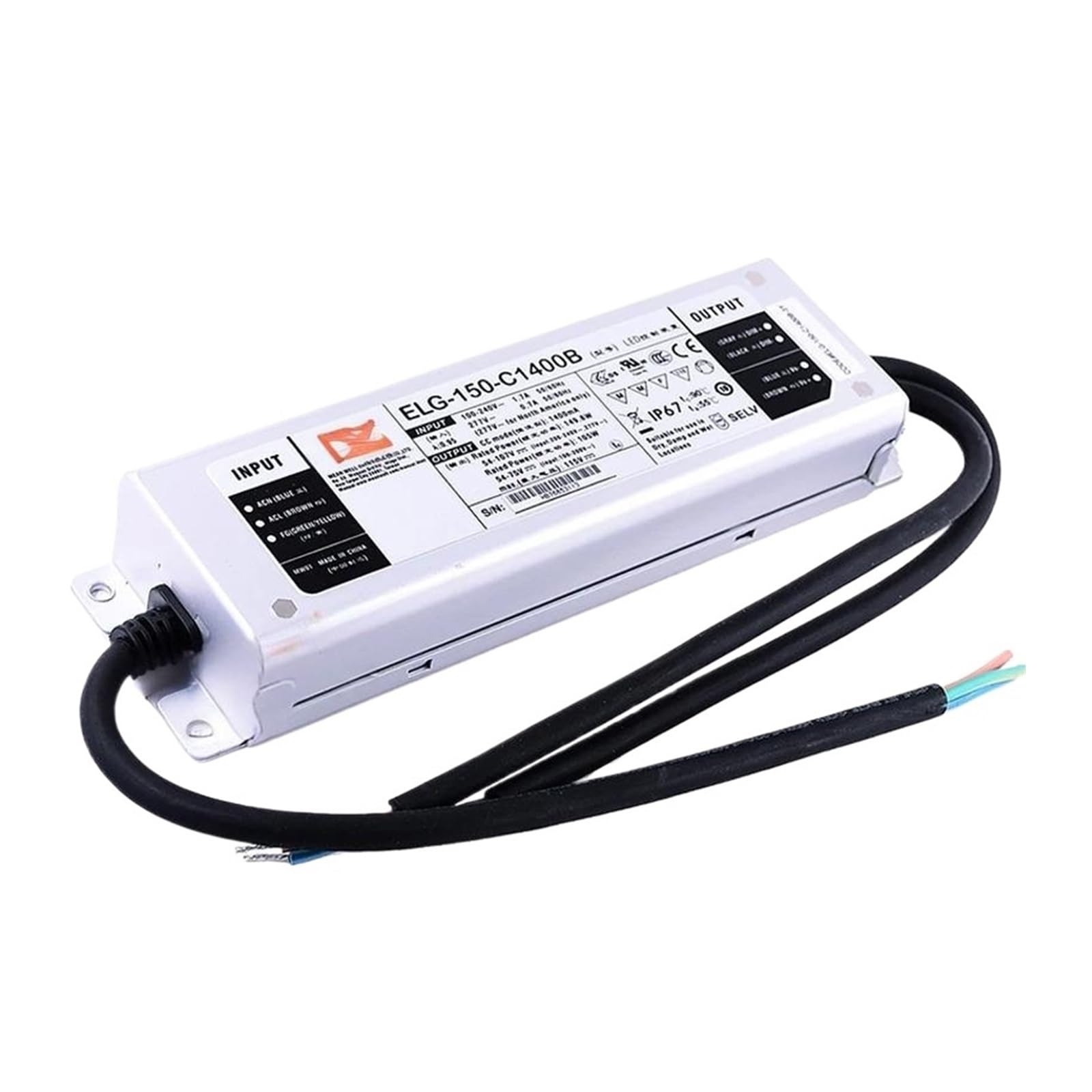 SWEWDSQG 105~150W Constant Current Driver Waterproof Switching Power Supply ELG-150-C1400B-3Y