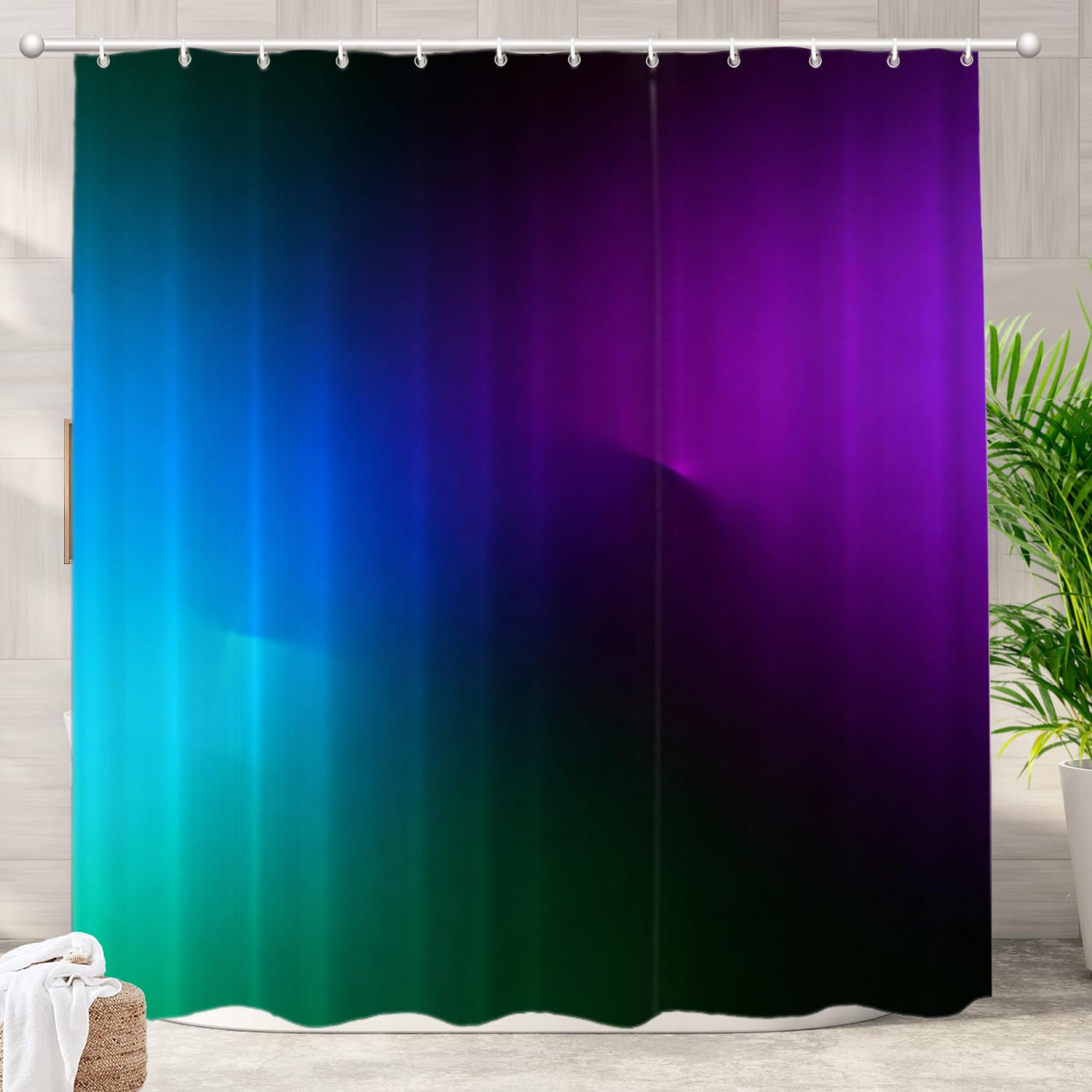 Rideau de douche imperméable lavable avec oeillets antirouille Batmerry