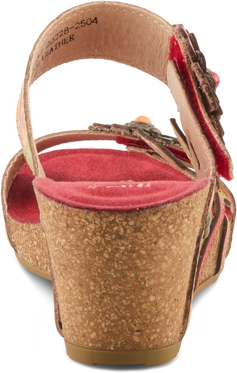 Spring Step L'Artiste MOAI Women Sandals – Hand-Painted Floral Slide Sandal with Adjustable Strap, Cushioned Insole, Rubber Sole, Low Heel Comfort Fit - Image 5