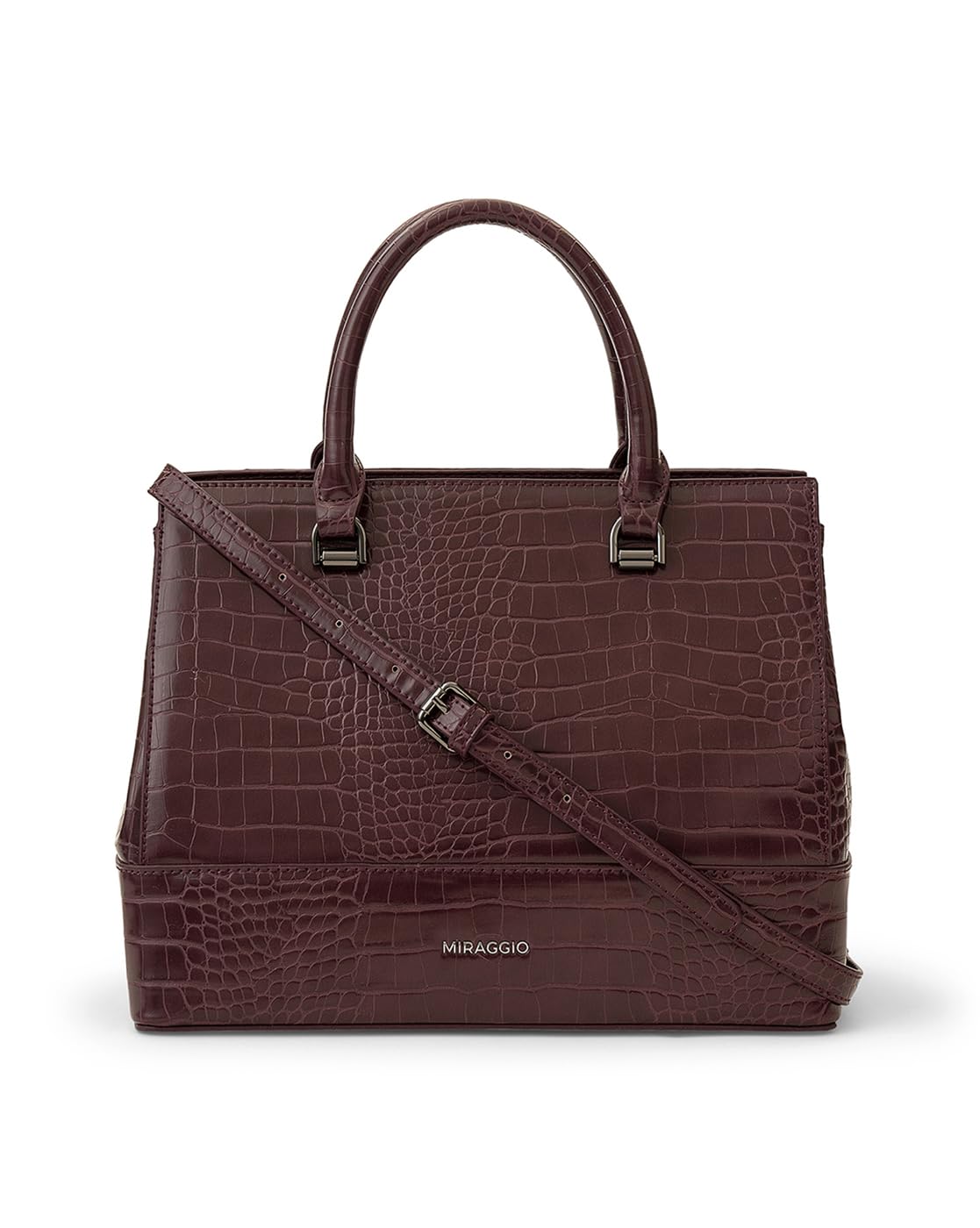 Miraggio Clara Top Handle Stachel handbag for Women with Detachable & Adjustable Sling/Crossboyd Strap (Wine) (B0CJ2SVQG7) Amazon Price History, Amazon Price Tracker