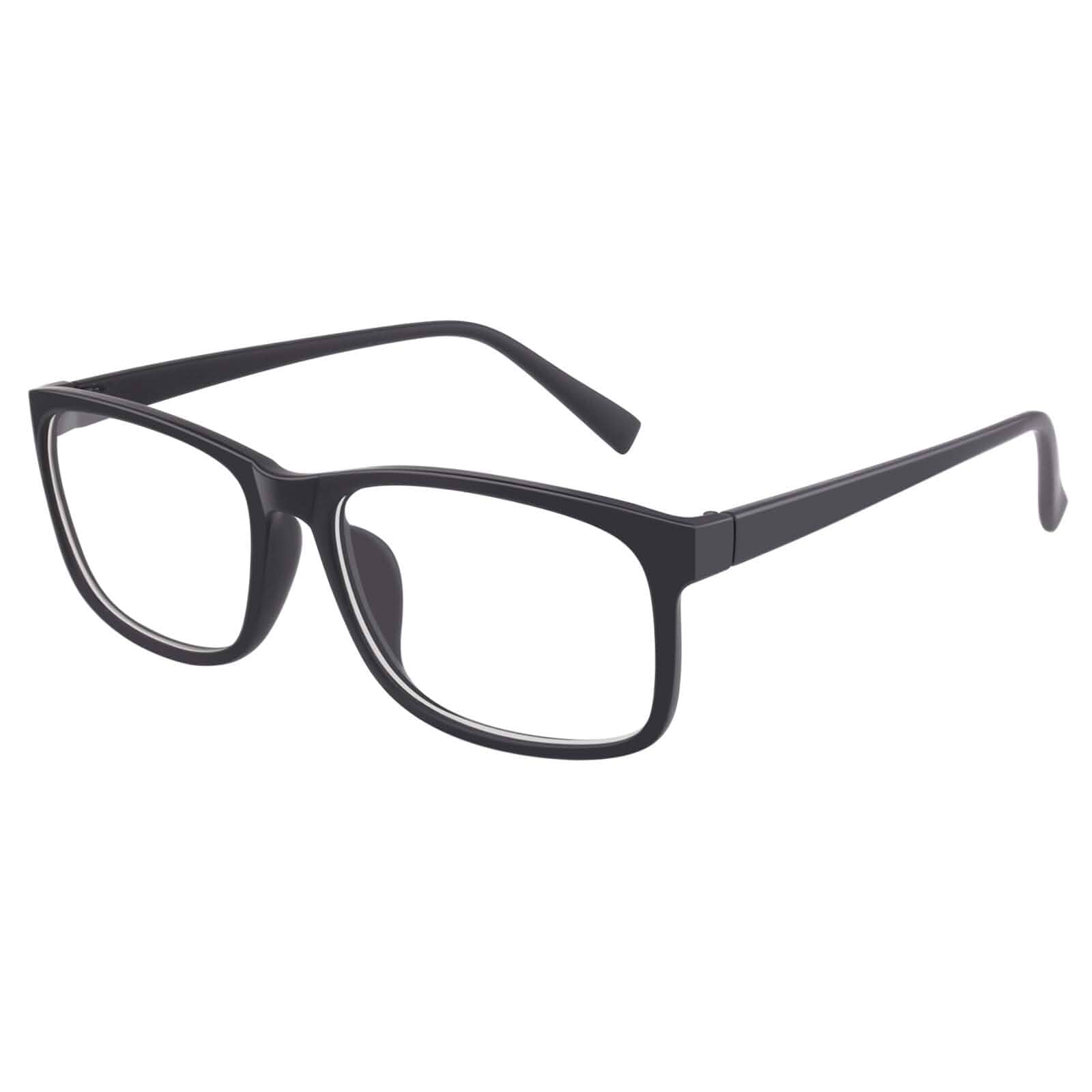 GQUEEN Fake Clear Glasses Non-prescription Eyeglasses Rectangular Frame Lightweight, Tangle-free Design, Retro Vintage Style, UV400 Protection