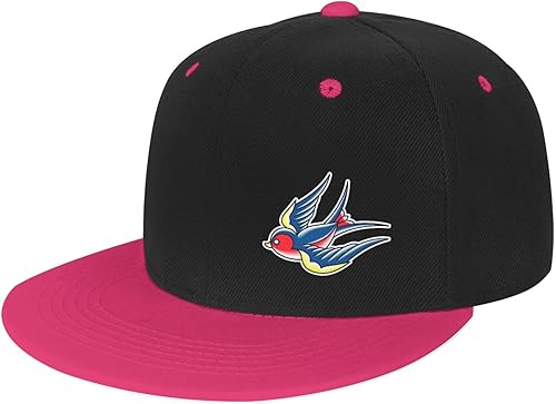 QIZYOQA Swallow Snapback Sombreros para Hombres Mujeres Sombrero Gorra de Béisbol Gorra de Béisbol Visera Plana Sombrero Blanco