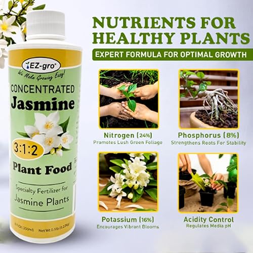 Miniatura 6 de EZ-GRO Fertilizante líquido profesional de jazmín, botella de 8 onzas, nutrientes concentrados 312 para alimentos vegetales de interior,