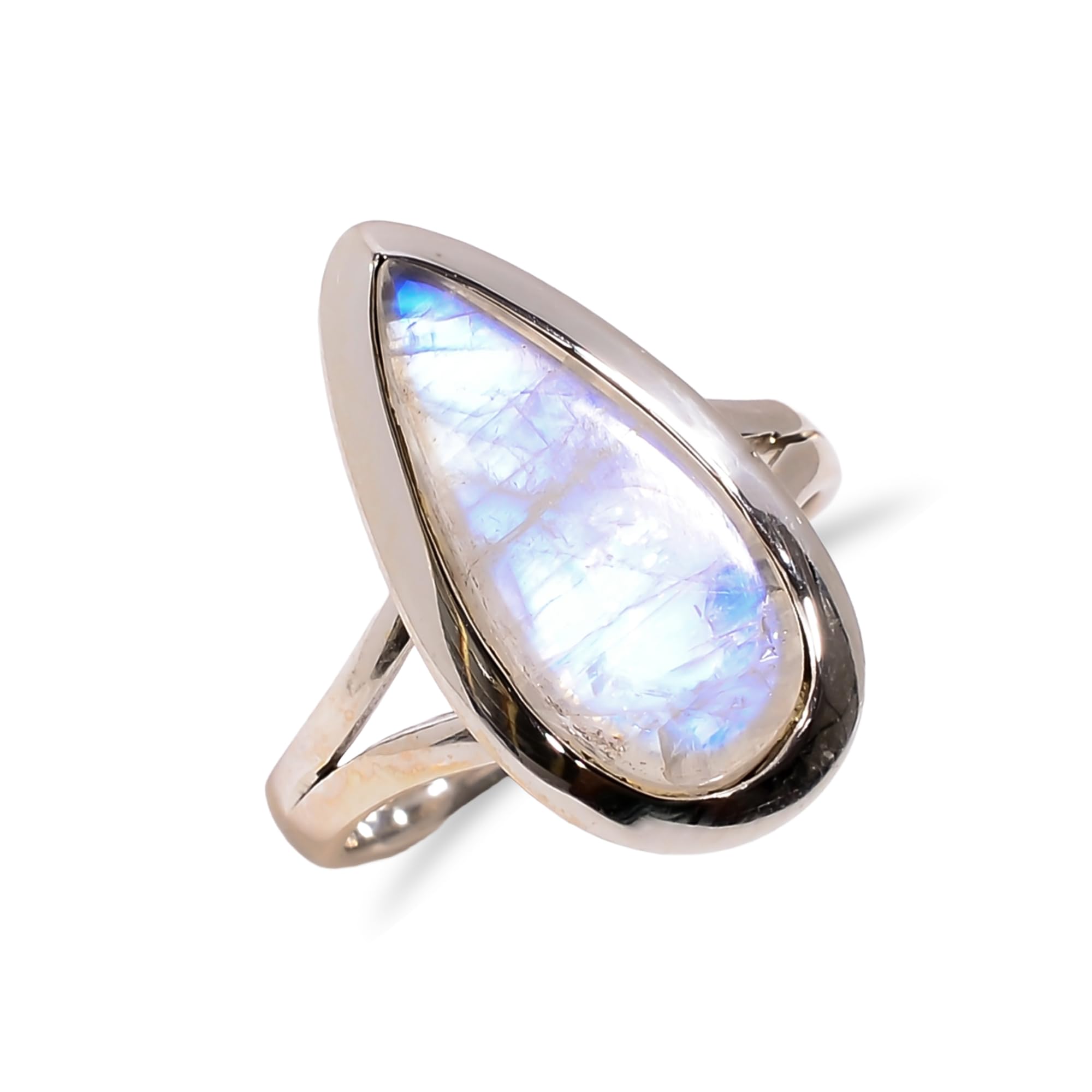 925 Sterling Silber Ring für Frauen Männer Verlobungsring Mondstein Eleganter handgemachter Vintage Silberring H-SR63-10