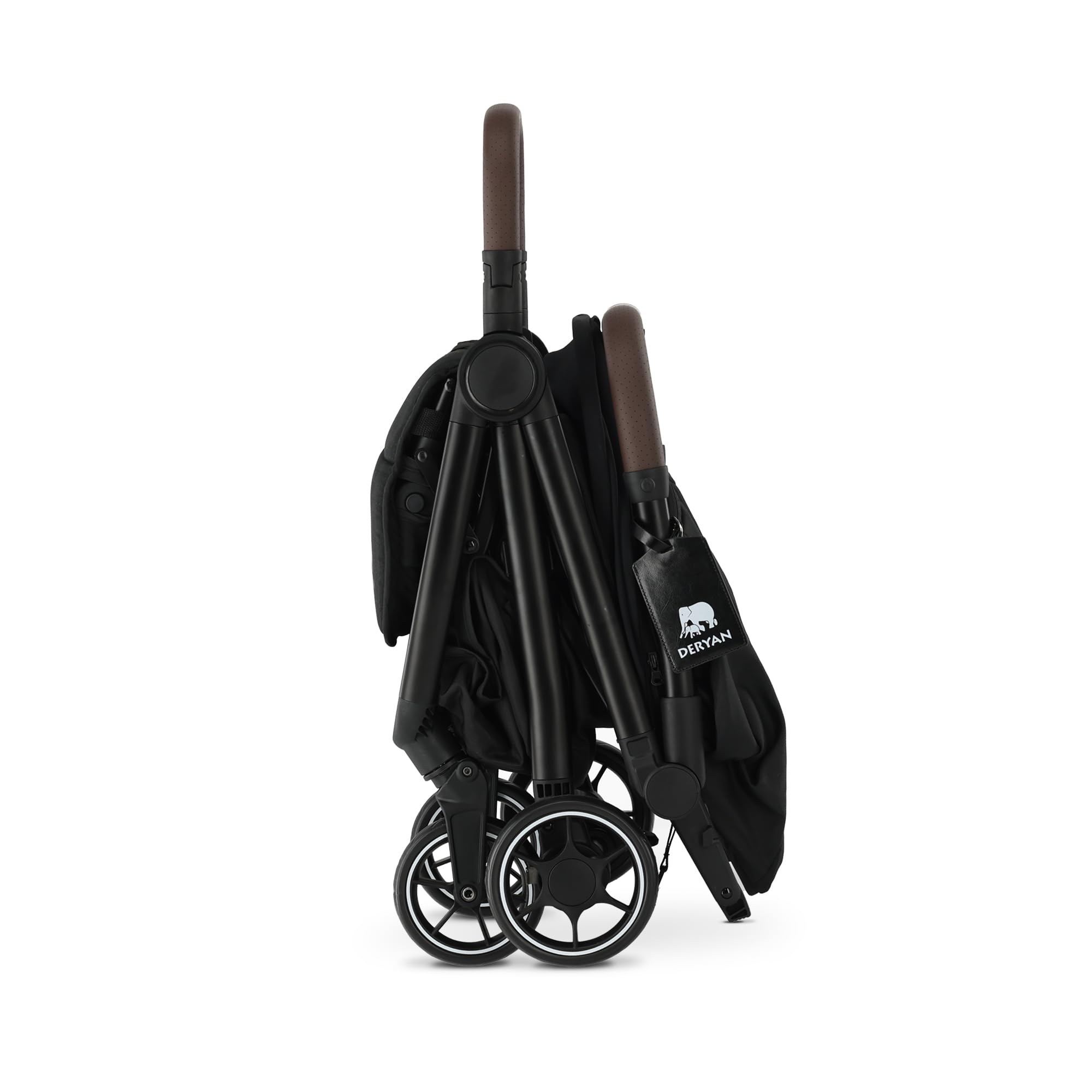 Deryan Air Travel Buggy - Pour enfants de la naissance jusqu'à 22 kg, 0 à 4 ans - Avec fonction couchage - Ultra légère 8 kg - Pliable d'une seule main Pour Avion - UPF 50+, Panier jusqu'à 5 kg - Noir