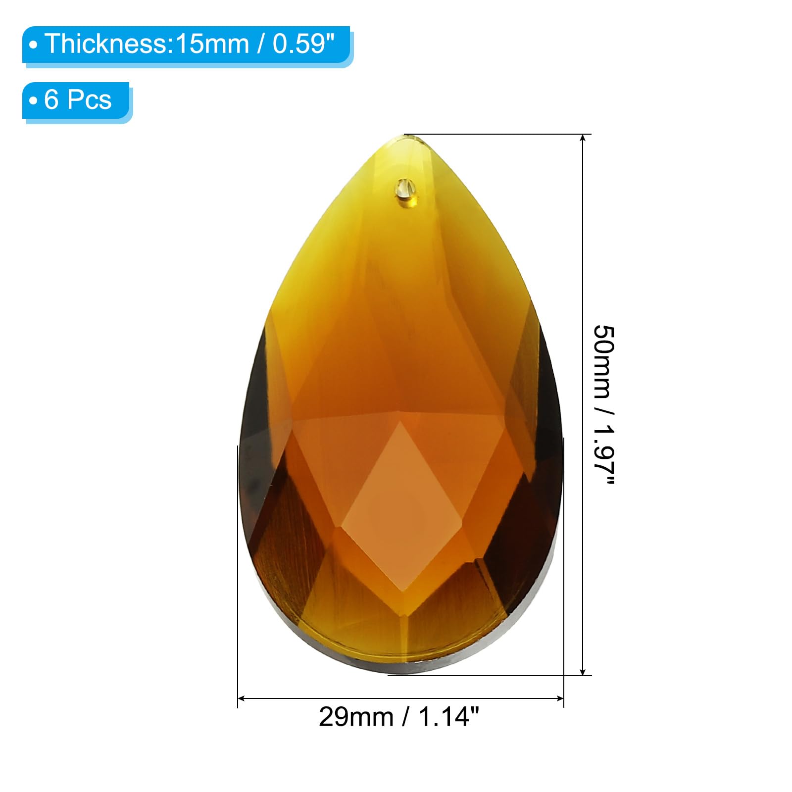 PATIKIL K9 Crystal Pendants Teardrop Beads - Image 2