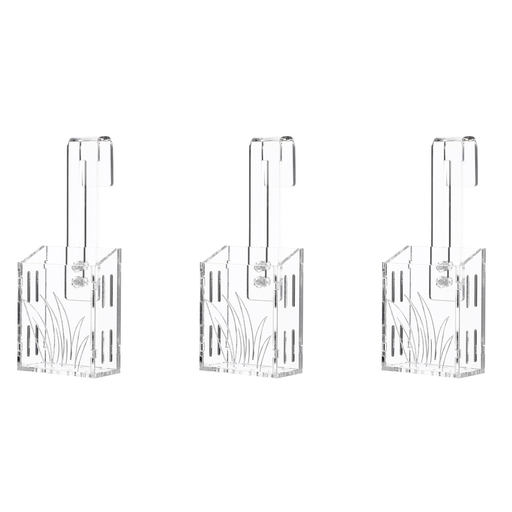 Jnchdghwa 3X Aquarium Planter - Hanging Holder Acrylic Aquatic Plant Cups Fish Tank Plant Holder Aquarium Plant Pots A