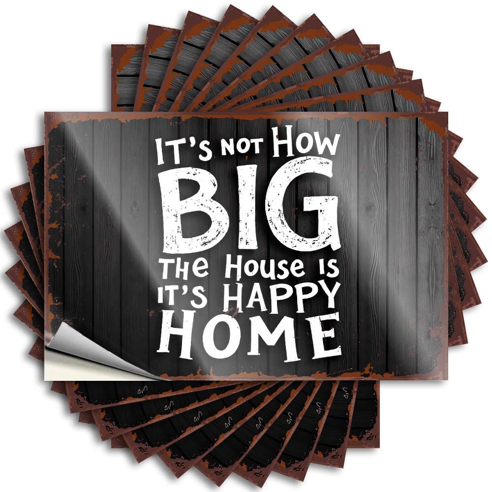 Decals Restroom Decor Waterproof Vinyl Sticker | It's Not How Big The House is, It's Happy Home. Plush Bottle for Teens DIY Projects(6X9CM)