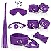 ZeeKoug 8 Pezzi Viola in Pelle Attrezzature per L'Allenamento di Yoga Set di Accessori Sportivi, Dimensionabile, Stile Diverso, Regalo Originale immagine