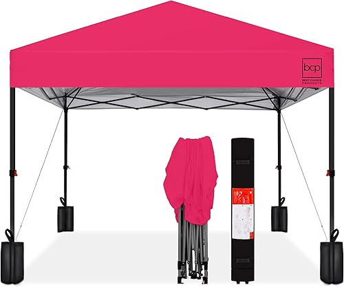 Miniatura 30 de Best Choice Products Carpa Toldo Desplegable de 10x10 pies para Instalación de 1 Persona, Refugio Portátil Instantáneo con Botón de 1 Toque,
