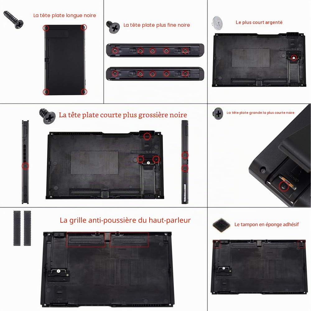 eXtremeRate Coque pour Nintendo Switch avec Boutons, Housse pour Switch Console Joycons, Coque et Bouton de Remplacement-Blanc