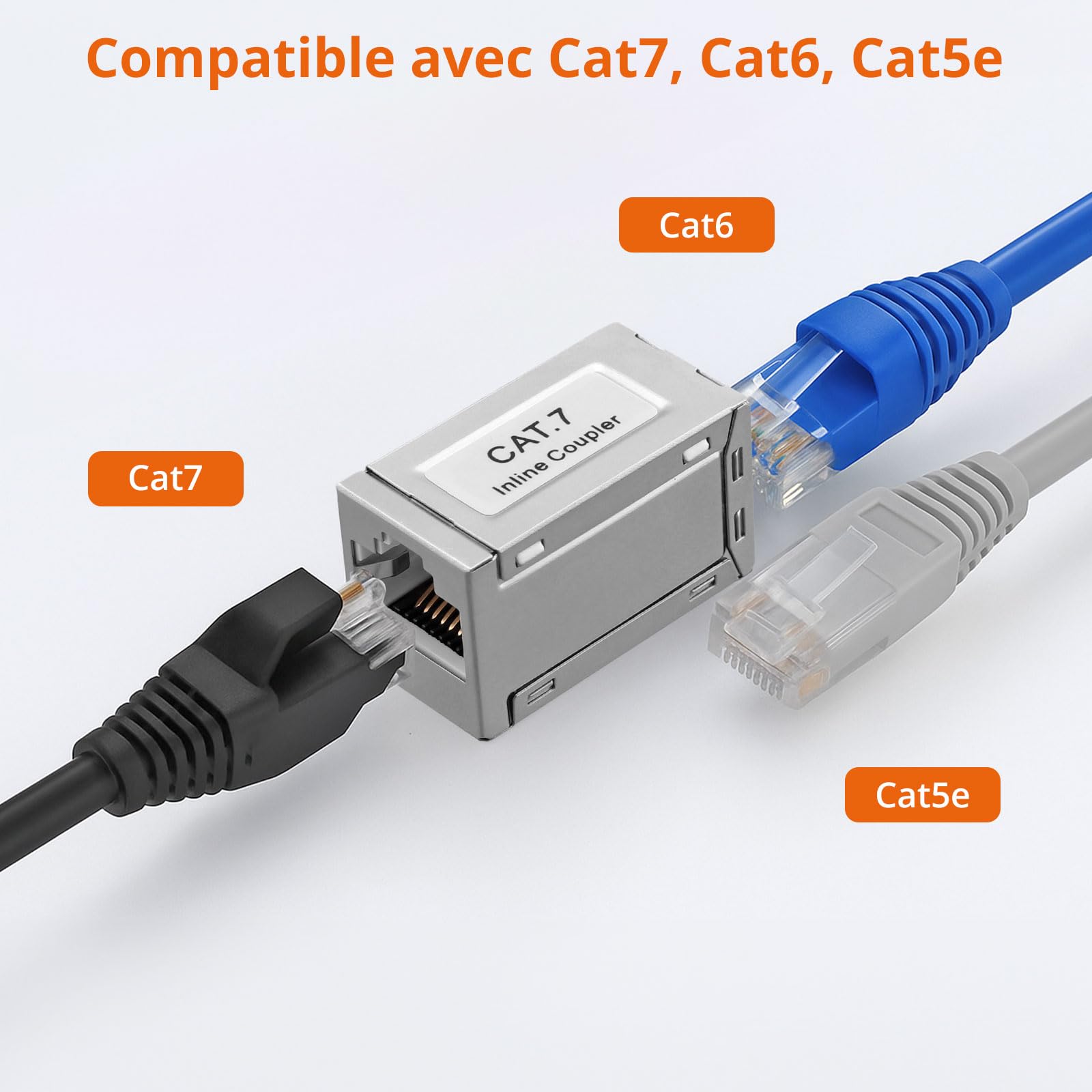 Proster Pince À Sertir RJ45 RJ11 Traversante Cat6 avec Testeur Câble + Lot de 6PCS Coupleur