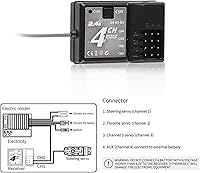 Vista 5 de GoolRC Transmisor y receptor RC GA-4H-TX, transmisor de control remoto de 2.4 GHz con receptor de 4 canales Combo para 1/8 1/10 1/16 1/32 RC coche