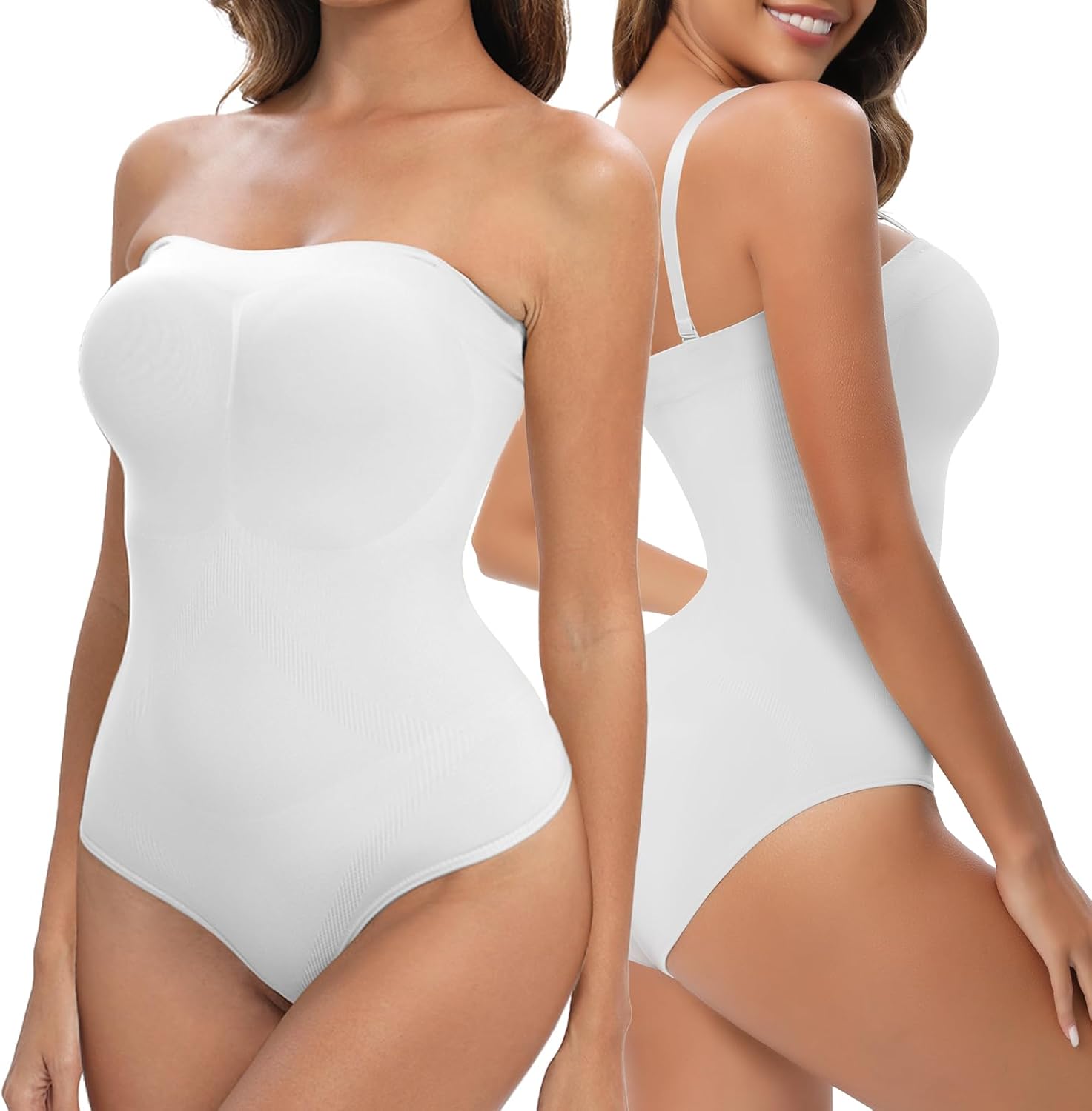 Strapless Shapewear Bodysuit for Women Tummy Control Strapless Bodysuit Triangle Seamless Body Shape Tops Going out