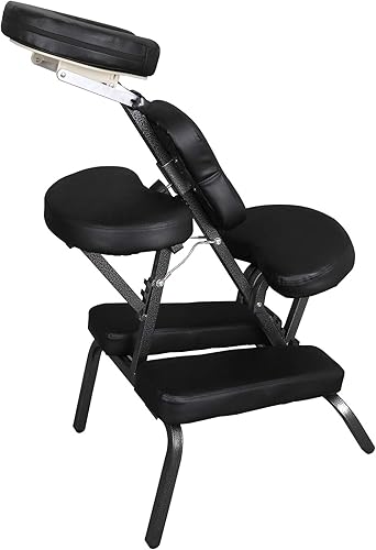 Miniatura 8 de ZENY Silla de masaje portátil, silla de tatuaje, silla de terapia de espuma gruesa de 4 pulgadas, silla de masaje plegable de salón de spa ajustable