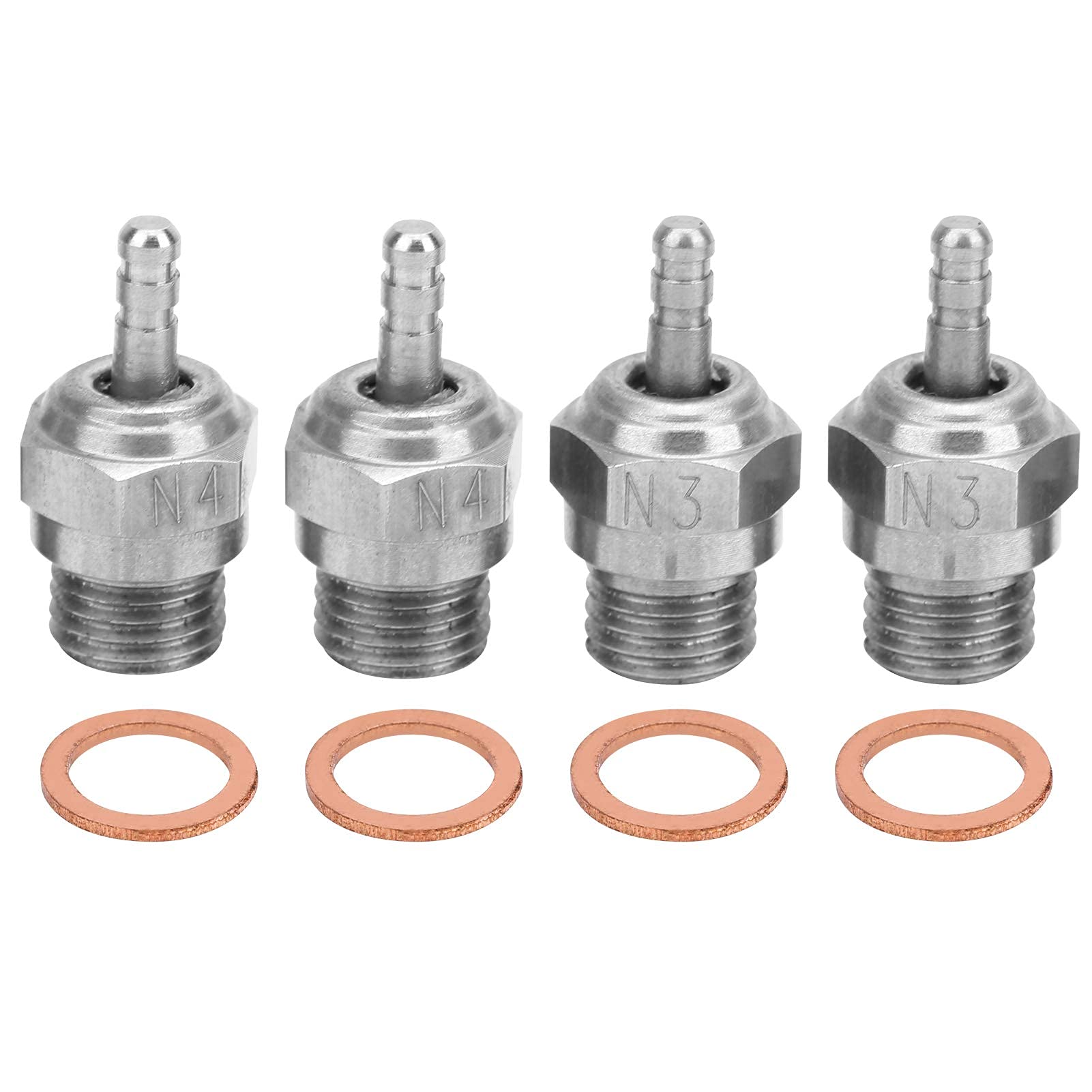 VGEBY N3 N4 Fire Head Spark Plug, N3 N4 Fire Head Spark Plug RC Car Accessory Part Fit for Redcat HSP Methanol Engine Model car accessories Model Toys