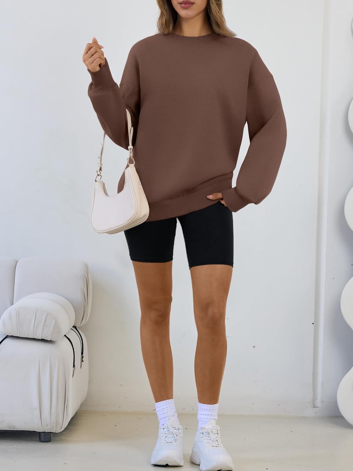 Trendy Queen Sweatshirts for Women Hoodies Oversized Crewneck Tops Sweaters Comfy Fall Winter Outfits Clothes 2026 Fashion - Image 3