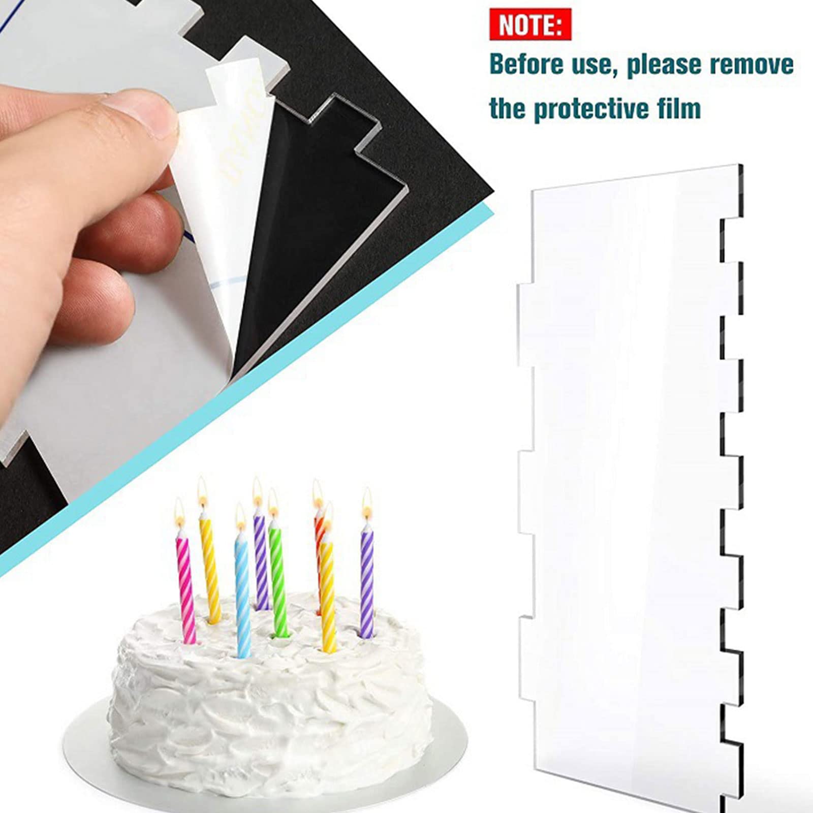 Set Di 6 Raschietti Per Torte In Acrilico Trasparente, Per Decorare