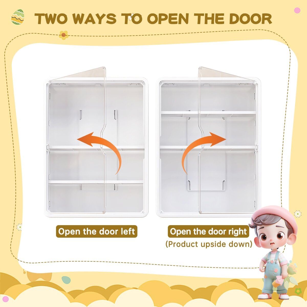 2Pcs White Display Case for Figures,Wall Mounted Acrylic Clear Storage Case,Dust Proof Display Cabinet Organizer with Shelves Magnetic Door for Mini Figure Toys or Collectibles Figures