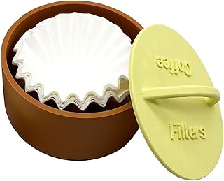 MIAO JIN Coffee filter holder Circular coffee filter paper storage Reusable coffee filter storage container with lid coffe...