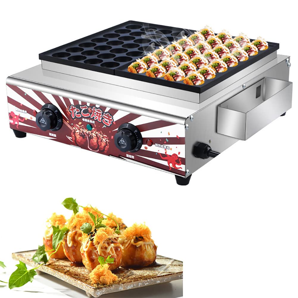 AYCDL Electric Takoyaki Maker, 56 Holes Electric Muffin Machine Waffle Maker, Temperature Control Knob Stainless Steel,Doubleboard Electricmodel,Doubleboard-Electricmodel