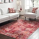 DECOMALL Tyne Overdyed Area Rugs, Persian Medallion Distressed Carpet for Living Room Bedroom Laundr