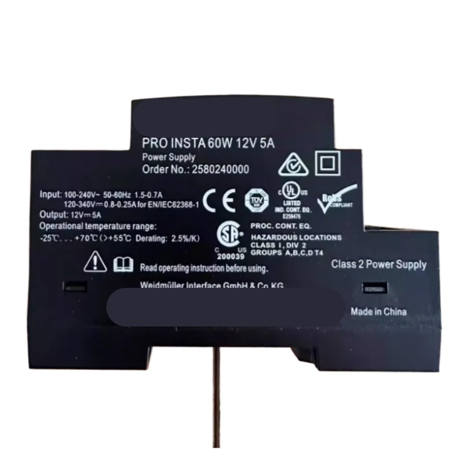 JJKKOZVQF 60W 12V 5A 12V Rail-type switching power supply 2580240000