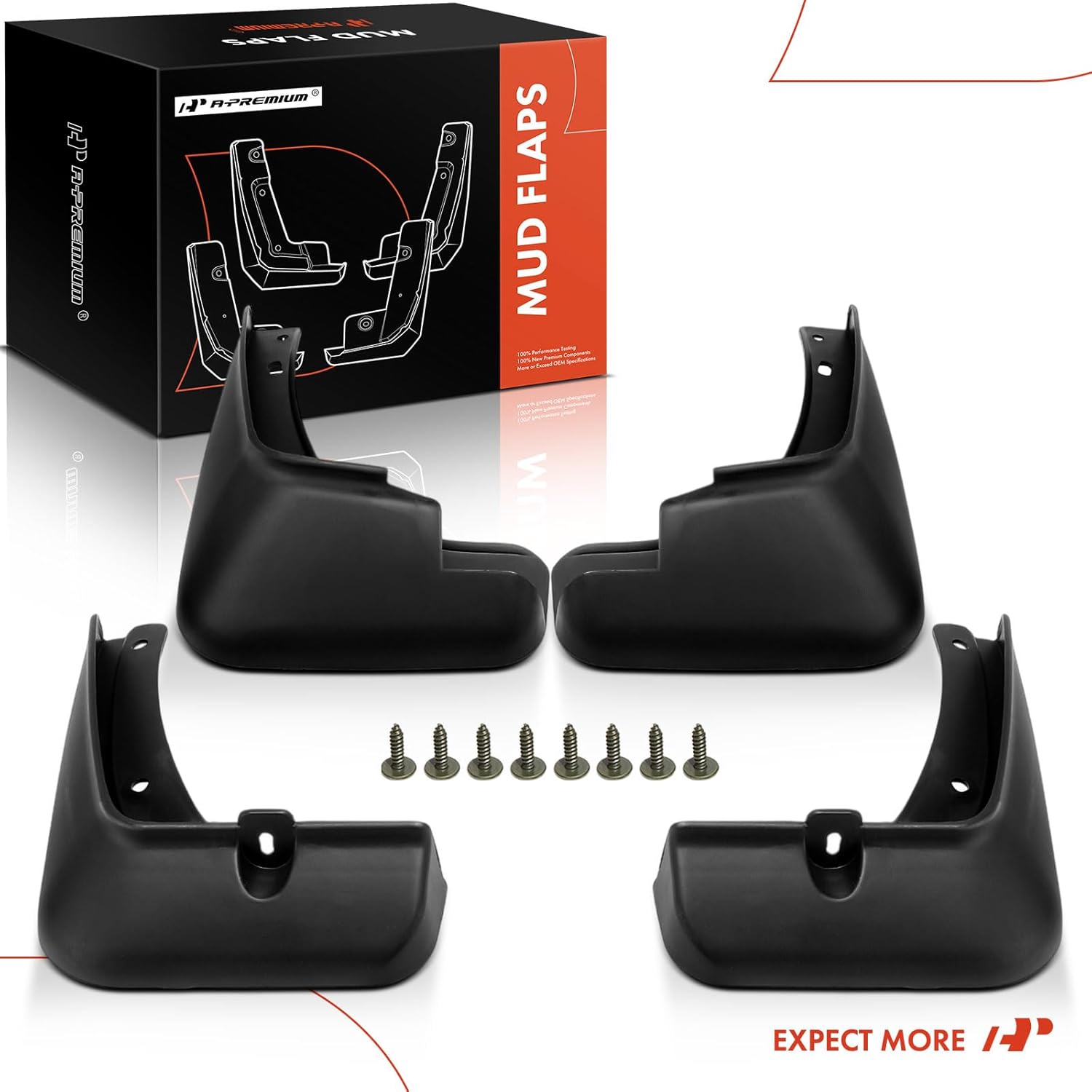 A-Premium Set of 4PCS Mud Flaps Splash Guards Mudguards Mudflaps with Hardware Kits Accessory Compatible with Kia Rio 2017-2023, Front & Rear (Driver and Passenger Side)