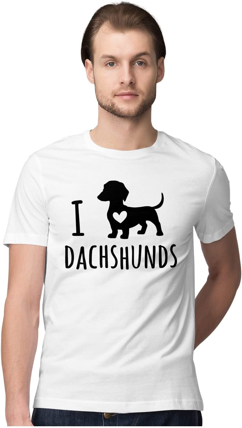 Heybroh Men's Regular Fit T-Shirt I Love Dachshunds 100% Cotton T-Shirt