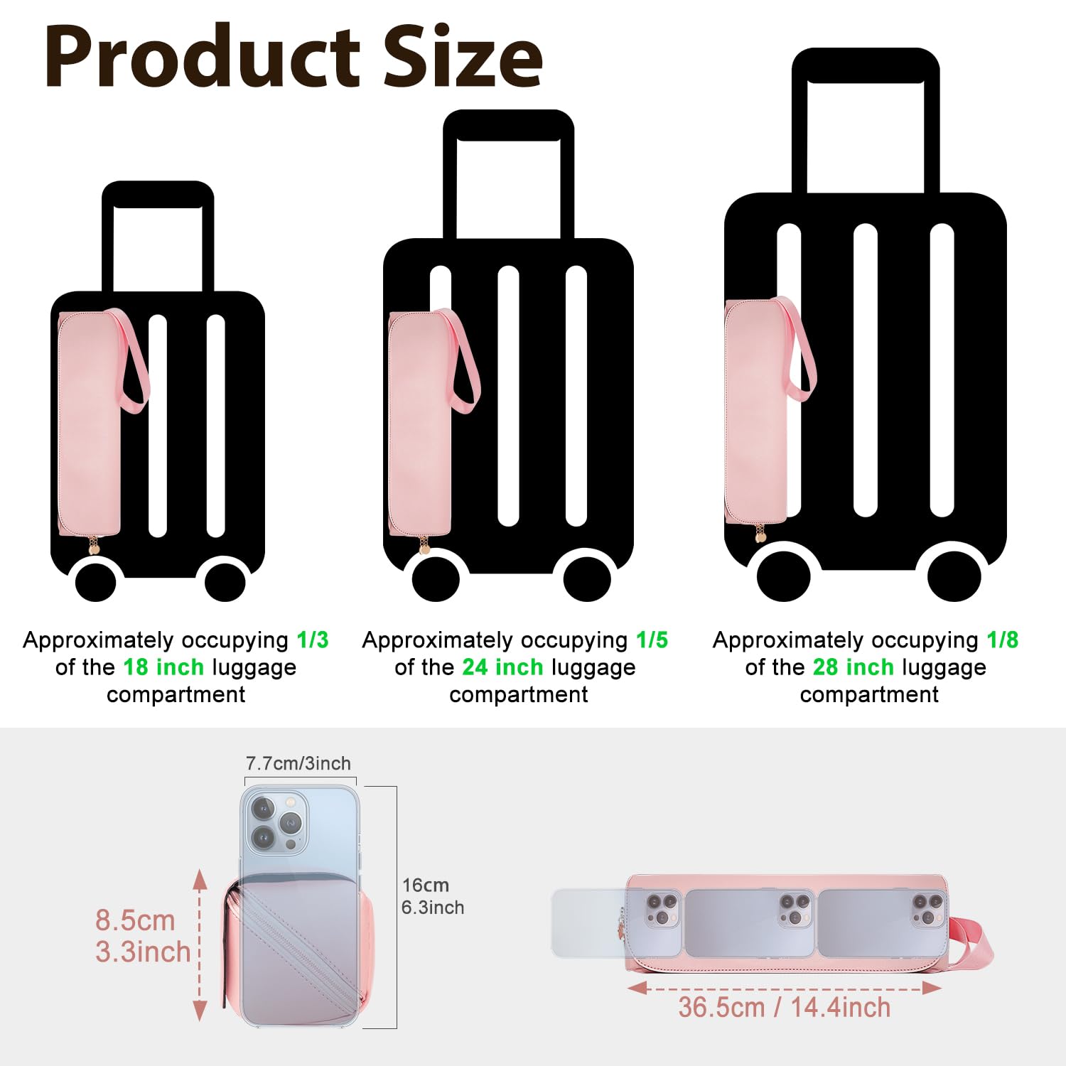 SS Hair Tools Travel Bag and Heat Resistant Mat for Hot Tools, Leather Curling Iron Case, Portable Essentials for Women, Black - Image 7