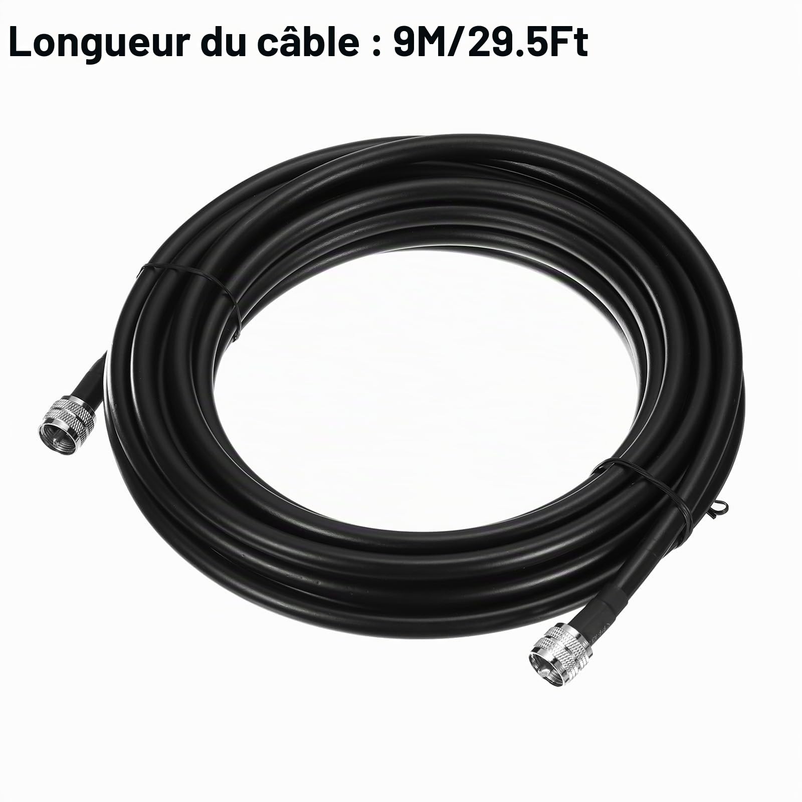 QUARKZMAN UHF Mâle PL-259 vers UHF Mâle PL-259 Faible Perte RG213 Coaxial Cavalier Câble 9M/29,5Ft