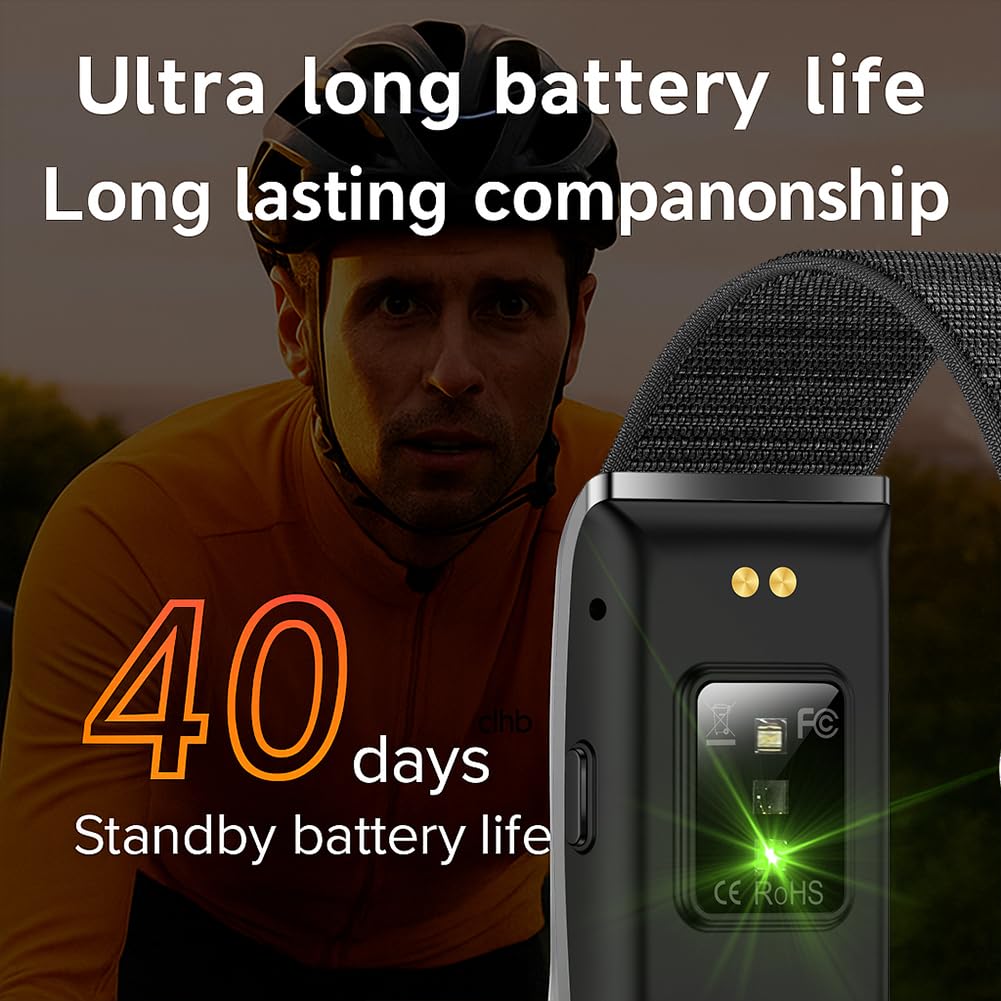 Elprico Banda de Rastreador de Fitness sin Pantalla, Actividad Impermeable y Monitor de Sueño con Batería de 45 Días, Banda de Salud Inteligente para Hombres y Mujeres (Black)