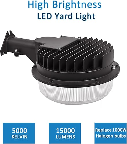 Miniatura 7 de Luz LED de granero de 100 W, SZGMJIA 15.000 lm de luz de patio del atardecer al amanecer con fotocélula, luz LED CREE de 5000 K, reemplazo de 600 W