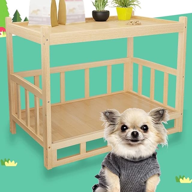 Foto 3 de 7 de YNSHOP Casa para Perros De Madera Maciza Cama para Gatos
